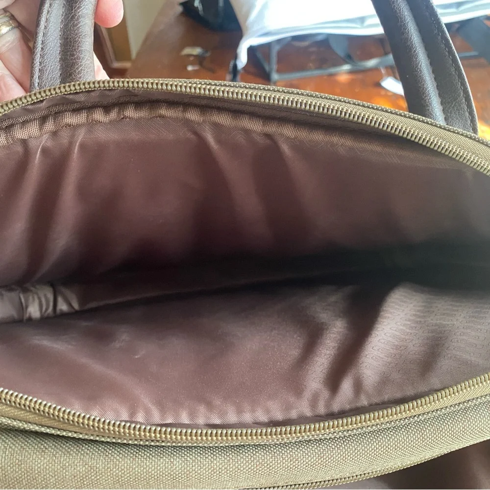 solo Olive Green and Brown Laptop Messenger Bag